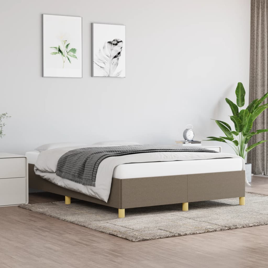 sengeramme uden madras 140x190 cm stof gråbrun