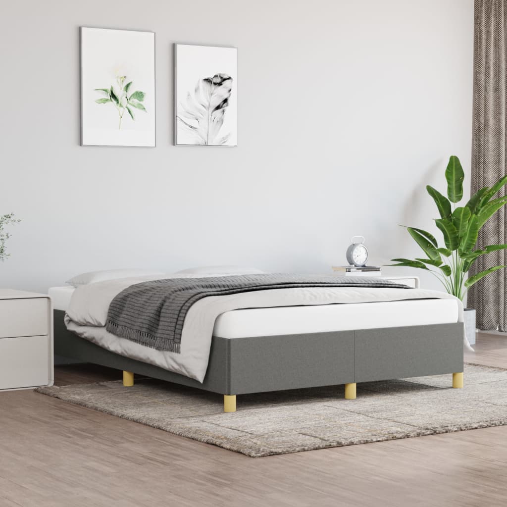 sengeramme uden madras 140x200 cm stof mørkegrå