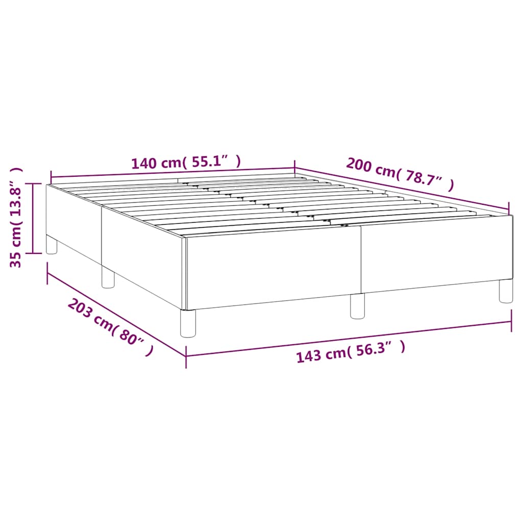 sengeramme uden madras 140x200 cm stof sort