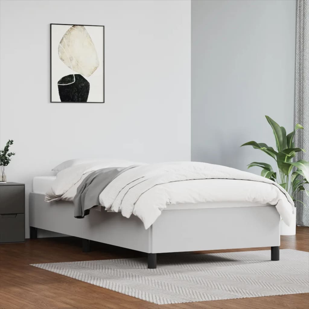 sengeramme uden madras 90x190 cm kunstlæder hvid
