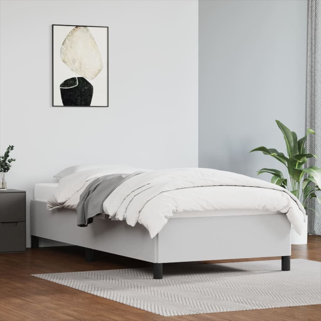 sengeramme uden madras 100x200 cm kunstlæder hvid