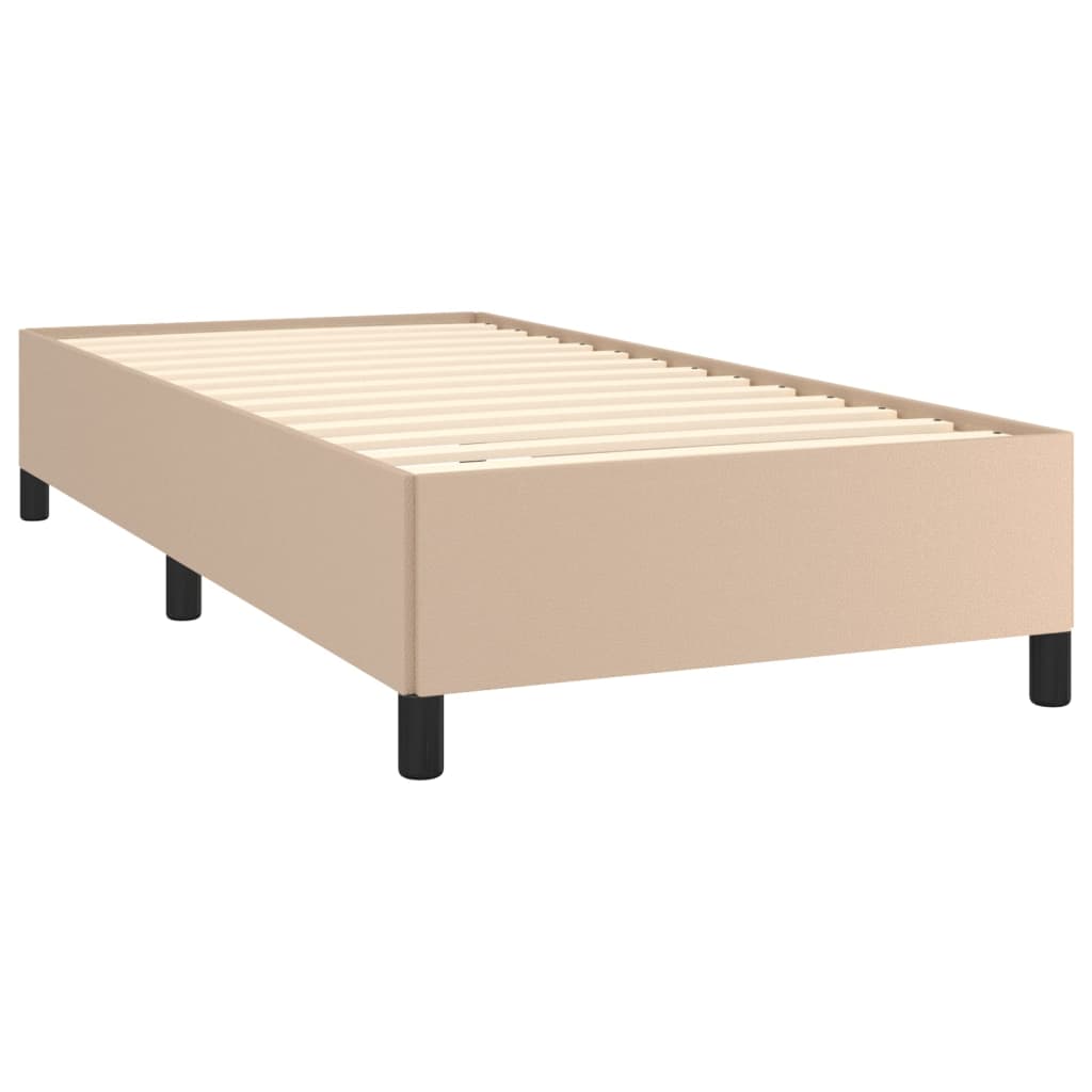 sengeramme uden madras 100x200 cm kunstlæder cappuccinofarvet