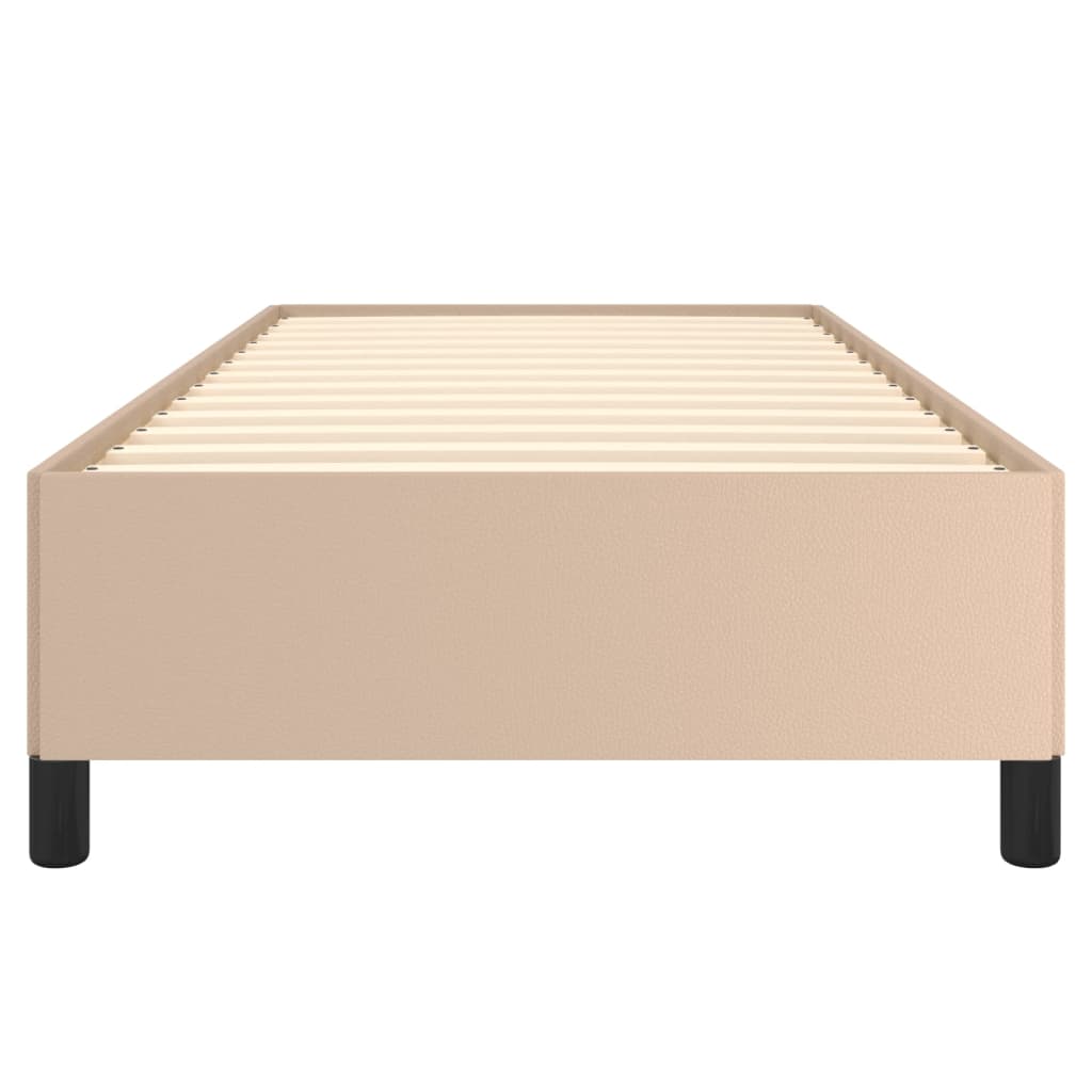 sengeramme uden madras 100x200 cm kunstlæder cappuccinofarvet