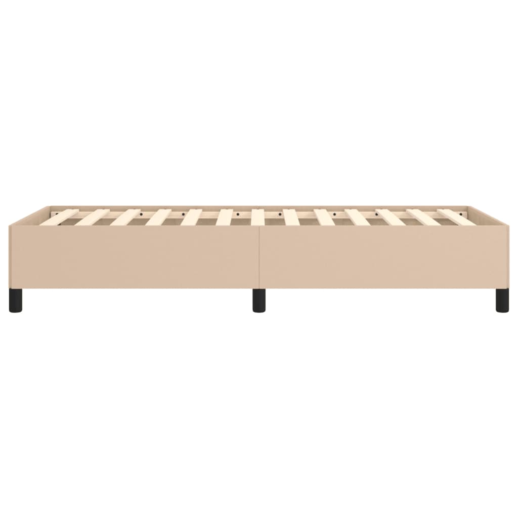 sengeramme uden madras 100x200 cm kunstlæder cappuccinofarvet