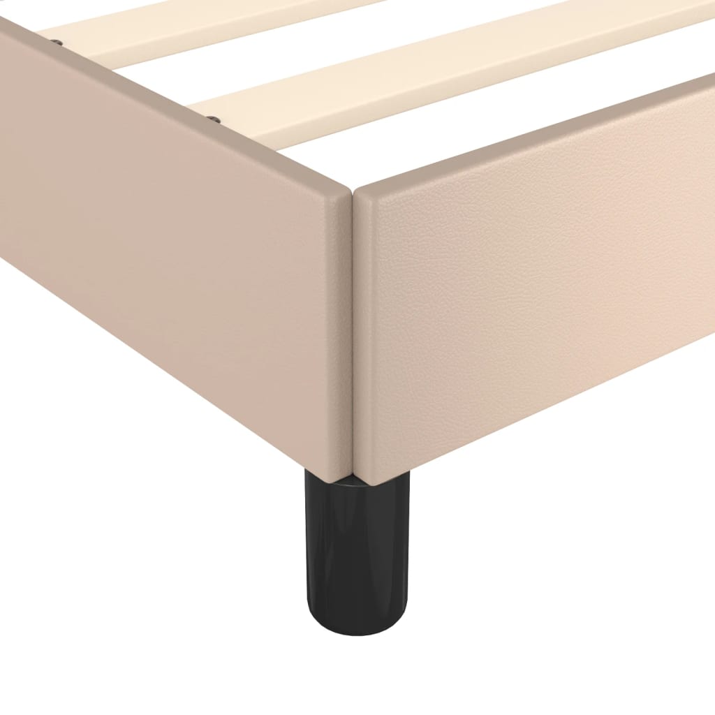 sengeramme uden madras 100x200 cm kunstlæder cappuccinofarvet