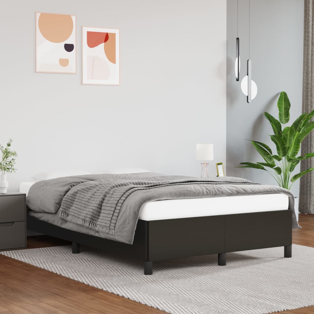 sengeramme uden madras 120x200 cm kunstlæder sort