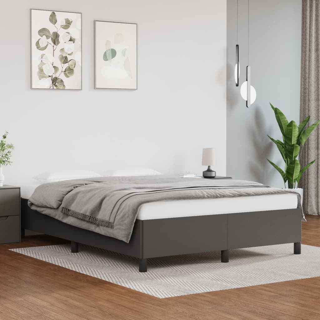 sengeramme uden madras 140x200 cm kunstlæder grå