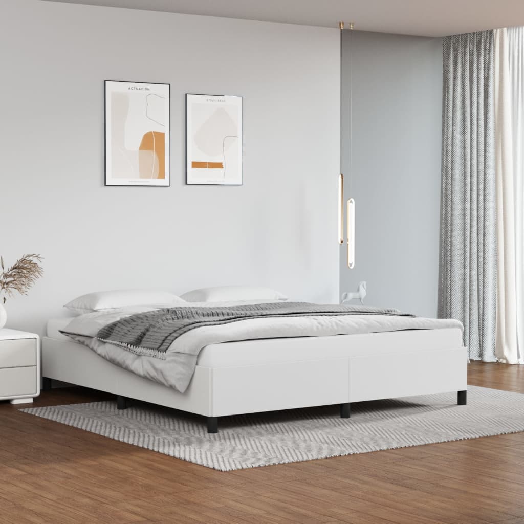 sengeramme uden madras 160x200 cm kunstlæder hvid