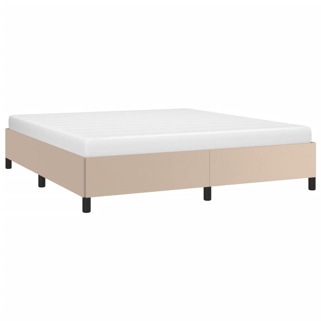 sengeramme uden madras 160x200 cm kunstlæder cappuccinofarvet