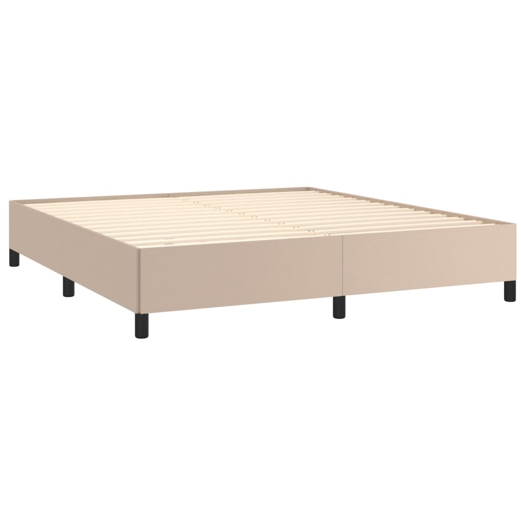 sengeramme uden madras 160x200 cm kunstlæder cappuccinofarvet