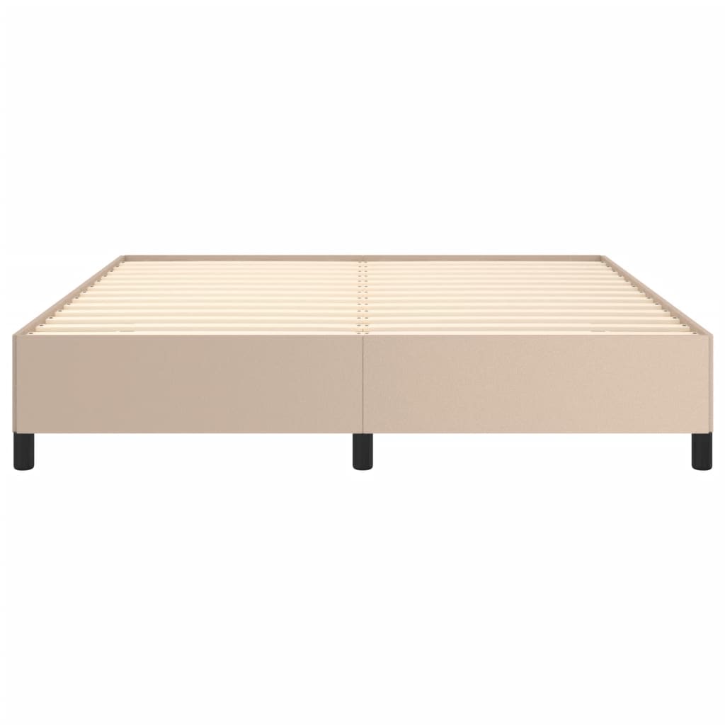 sengeramme uden madras 160x200 cm kunstlæder cappuccinofarvet