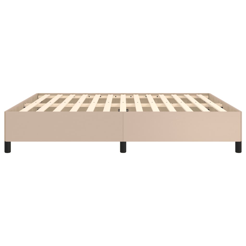 sengeramme uden madras 160x200 cm kunstlæder cappuccinofarvet
