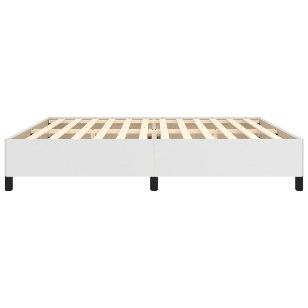 sengeramme 200x200 cm kunstlæder hvid