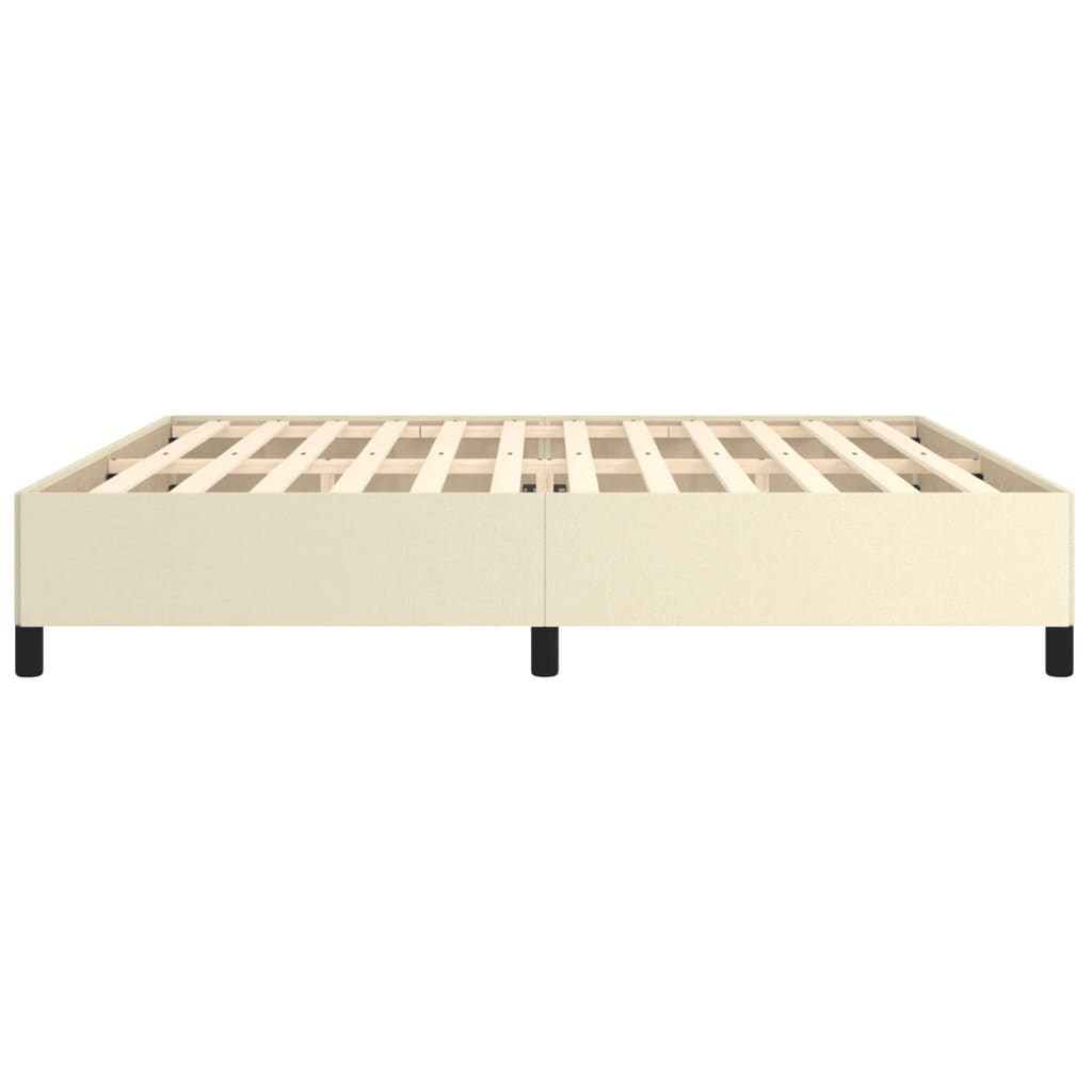 sengeramme 200x200 cm kunstlæder cremefarvet