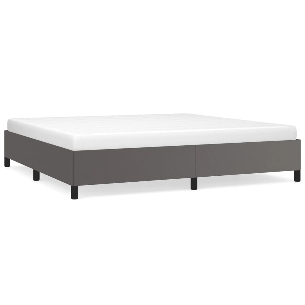 sengeramme uden madras 200x200 cm kunstlæder grå