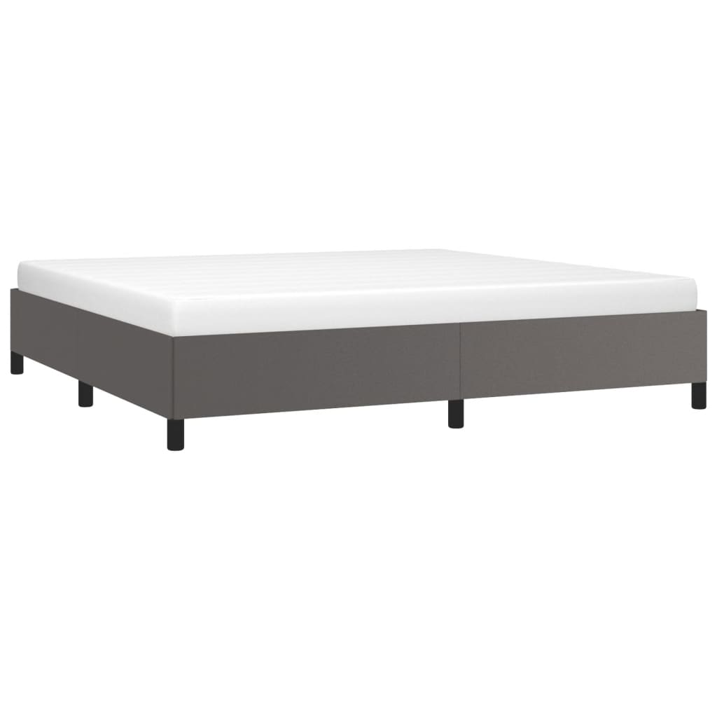 sengeramme uden madras 200x200 cm kunstlæder grå