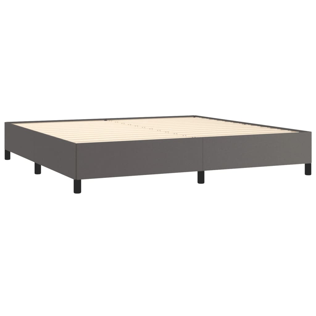 sengeramme uden madras 200x200 cm kunstlæder grå