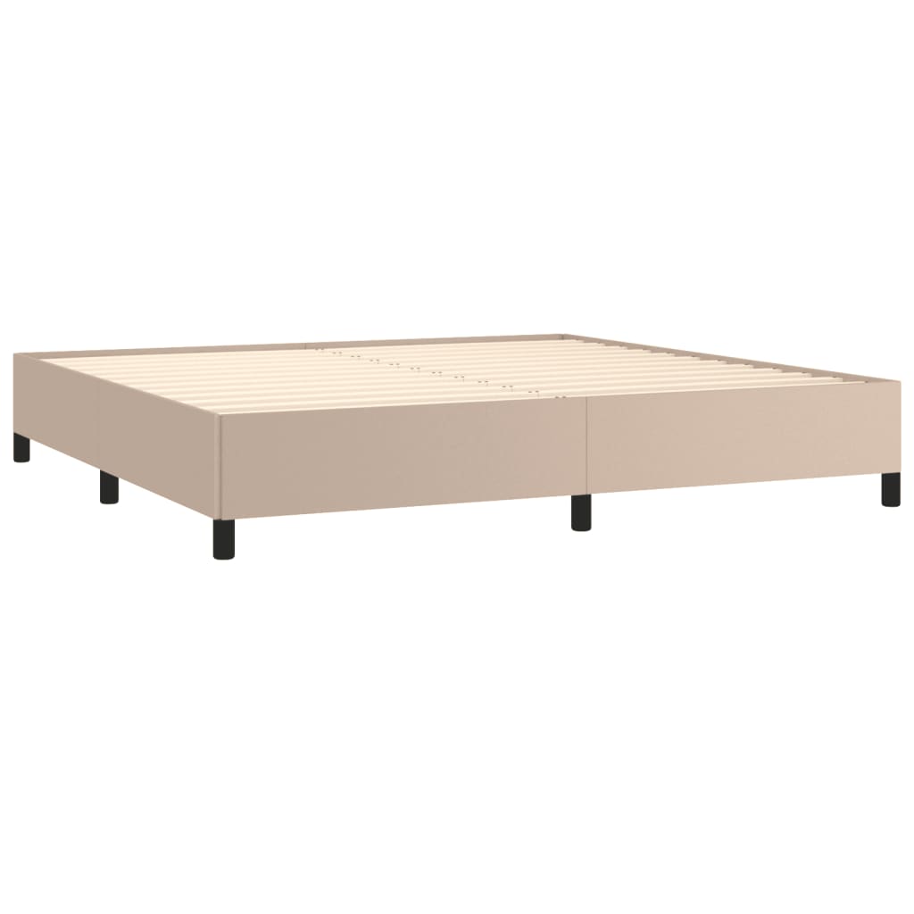 sengeramme uden madras 200x200 cm kunstlæder cappuccinofarvet