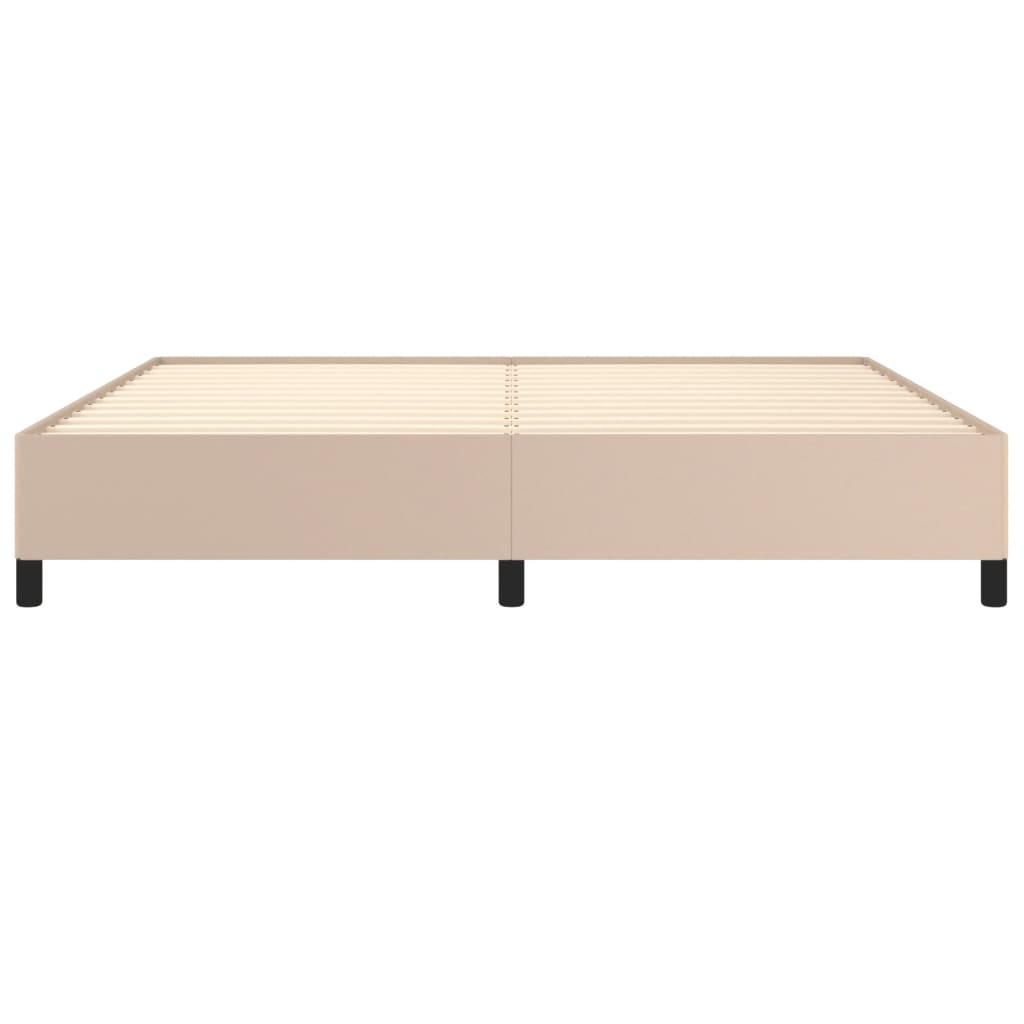 sengeramme uden madras 200x200 cm kunstlæder cappuccinofarvet
