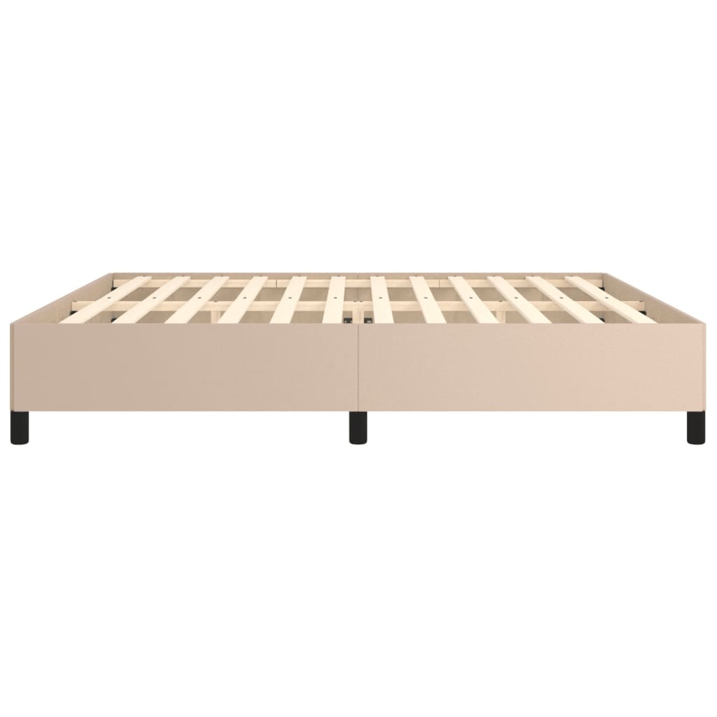 sengeramme uden madras 200x200 cm kunstlæder cappuccinofarvet