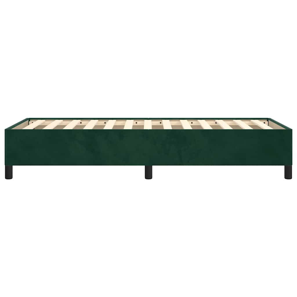 Sengeramme uden madras Mørkegrøn 80x200 cm Fløjl