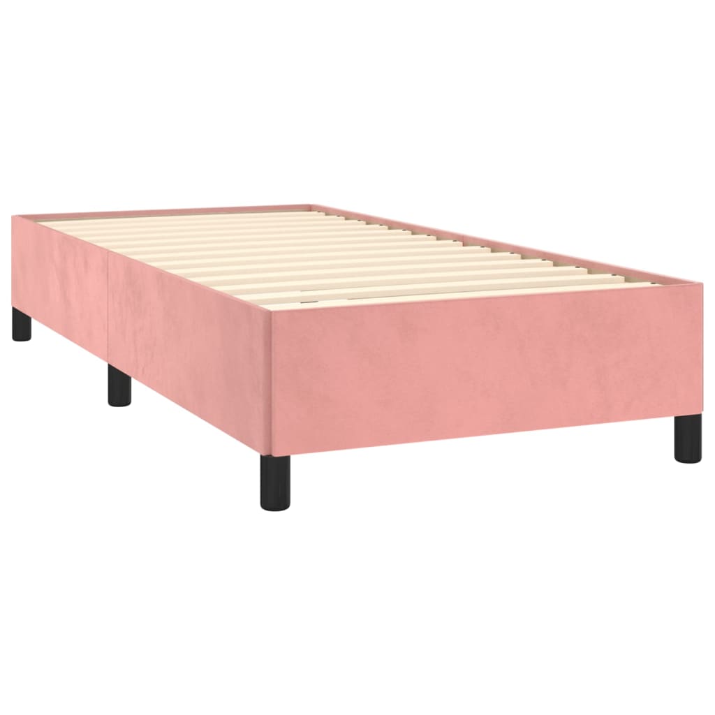 sengeramme uden madras 90x190 cm fløjl pink