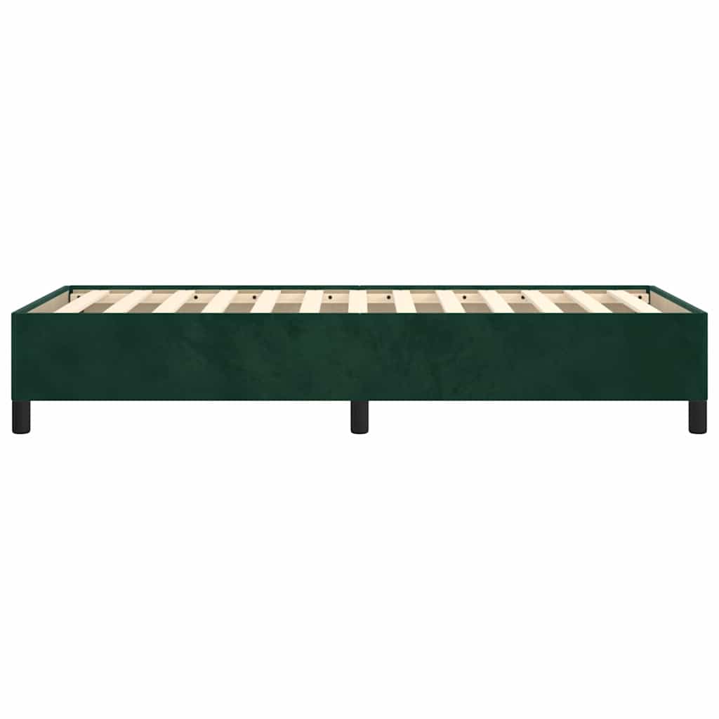 Sengeramme uden madras Mørkegrøn 90x200 cm Fløjl