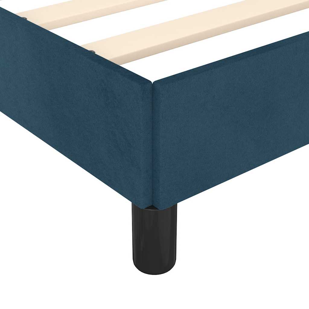 Sengeramme uden madras Mørkeblå 100x200 cm Fløjl