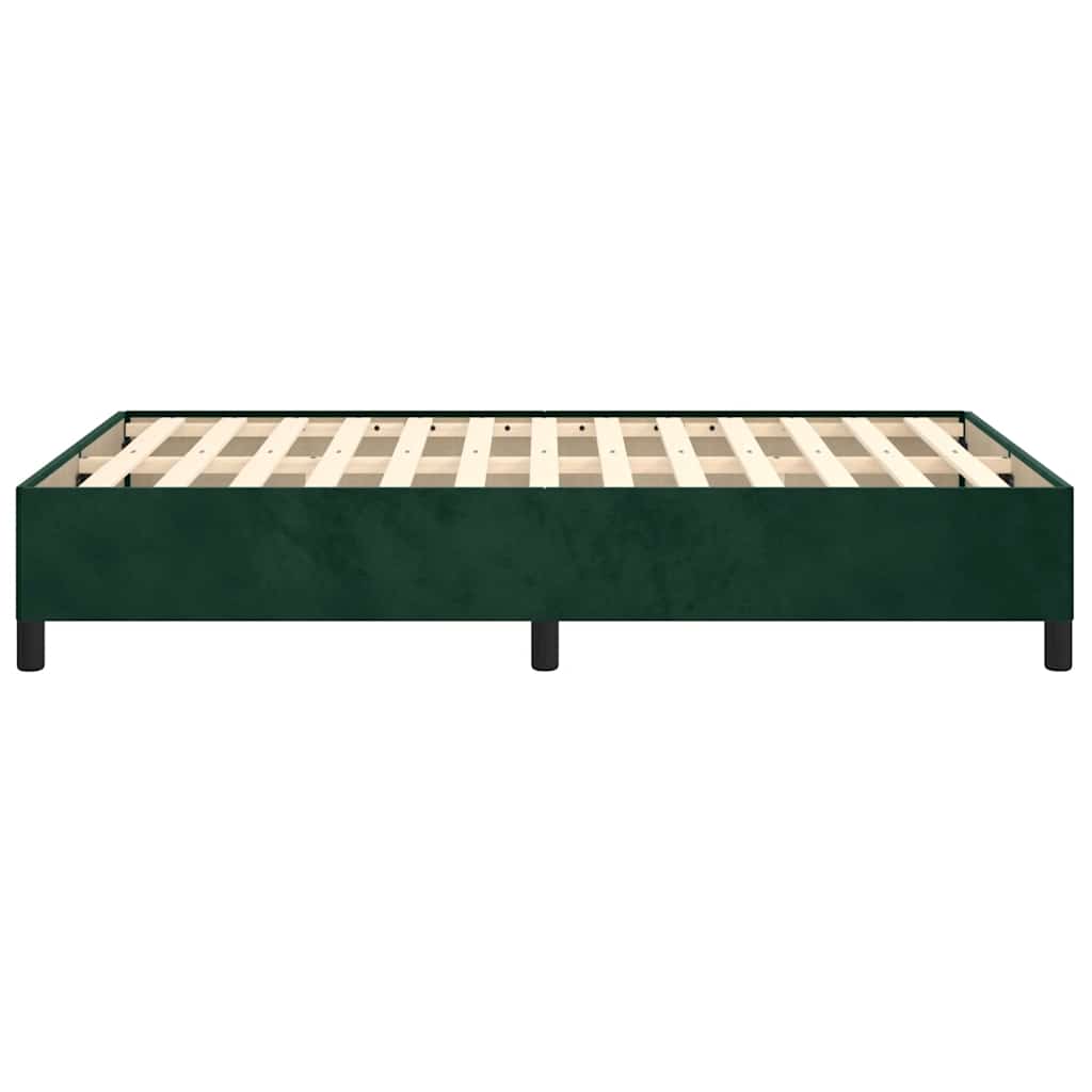 Sengeramme uden madras Mørkegrøn 120x200 cm Fløjl