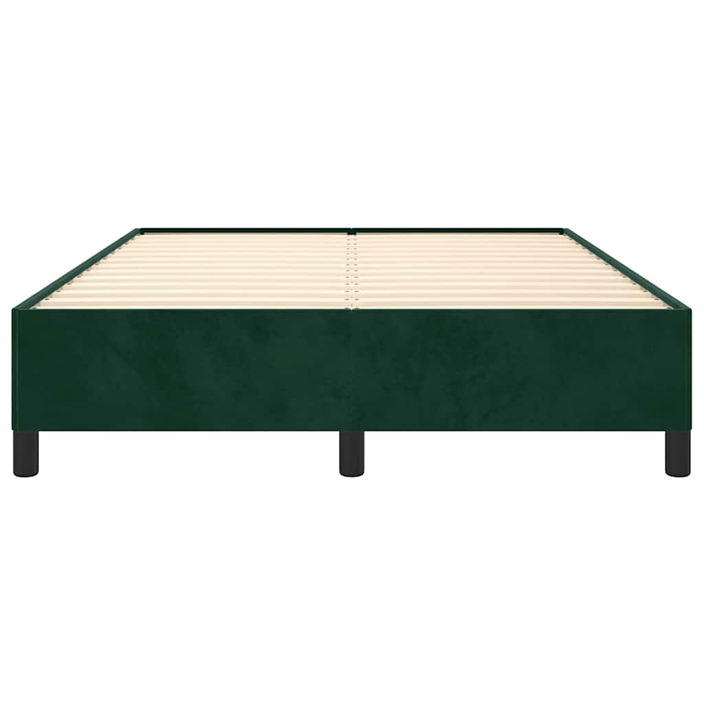 Sengeramme uden madras Mørkegrøn 140x190 cm Fløjl