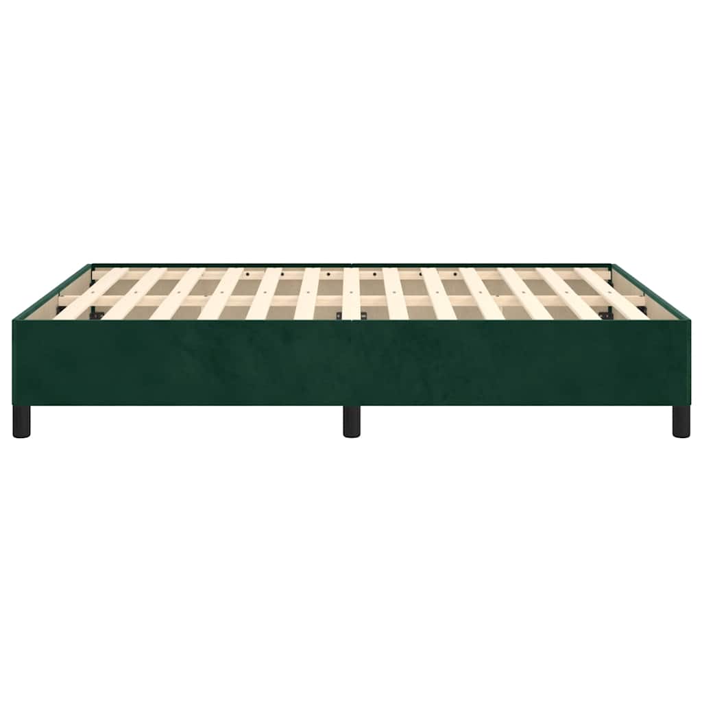 Sengeramme uden madras Mørkegrøn 140x190 cm Fløjl