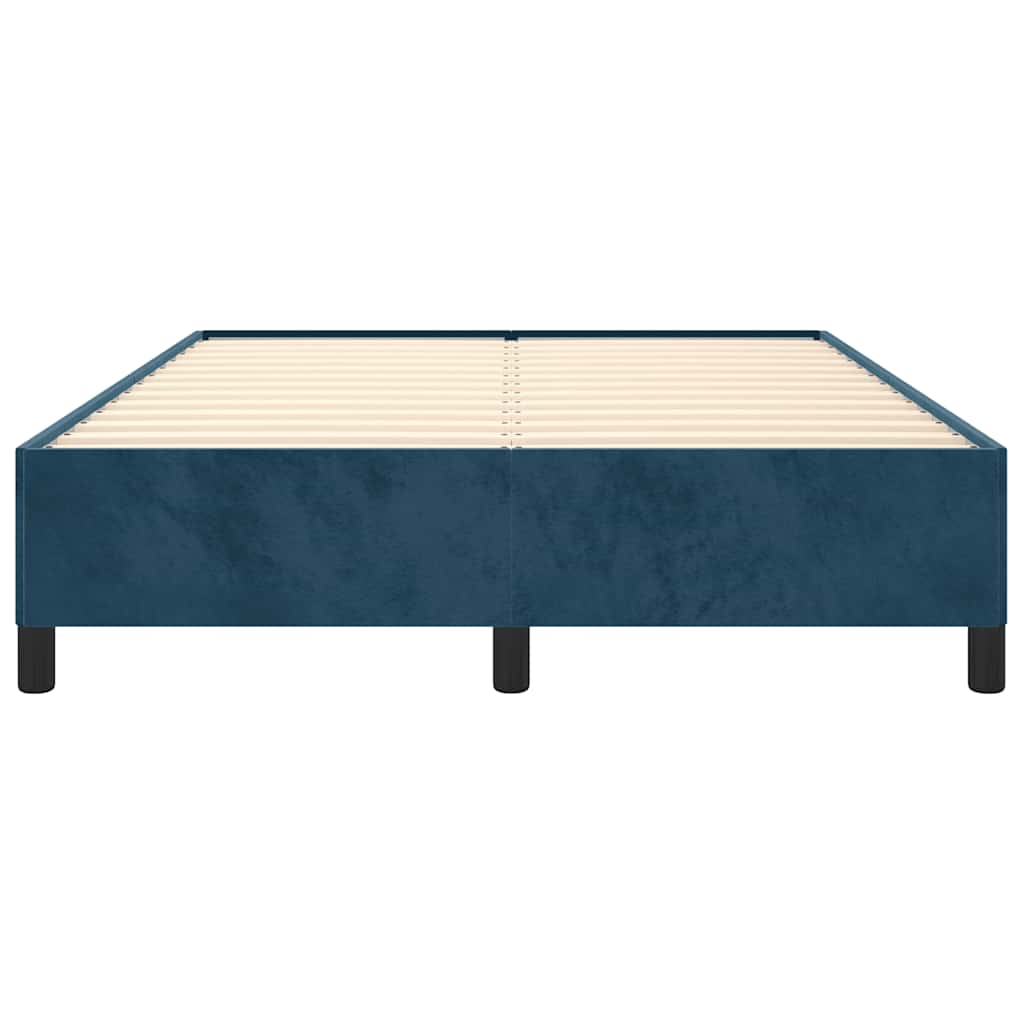 Sengeramme uden madras Mørkeblå 140x190 cm Fløjl