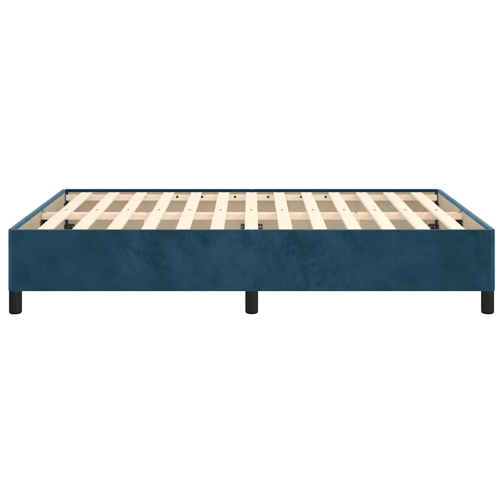 Sengeramme uden madras Mørkeblå 140x190 cm Fløjl