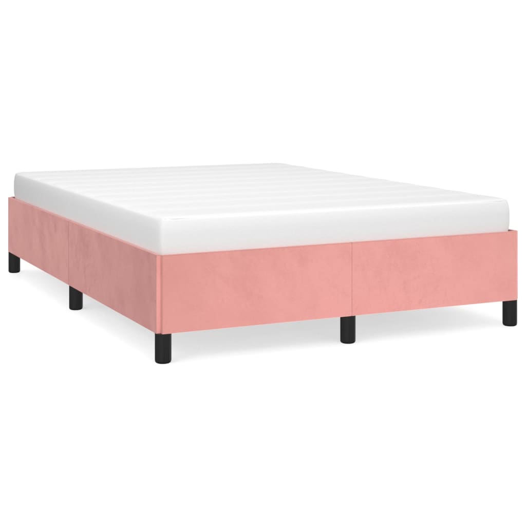 sengeramme uden madras 140x190 cm fløjl pink