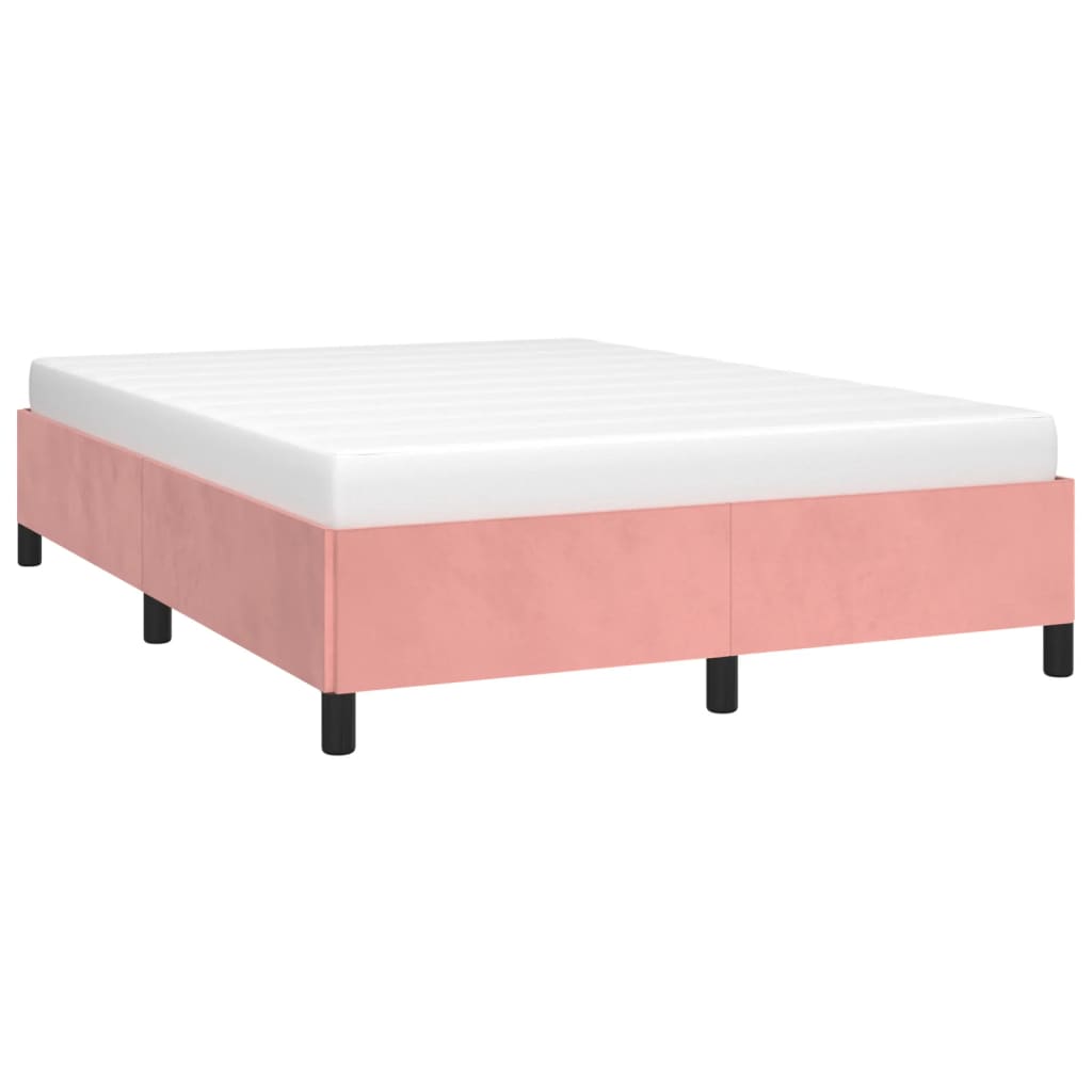 sengeramme uden madras 140x190 cm fløjl pink