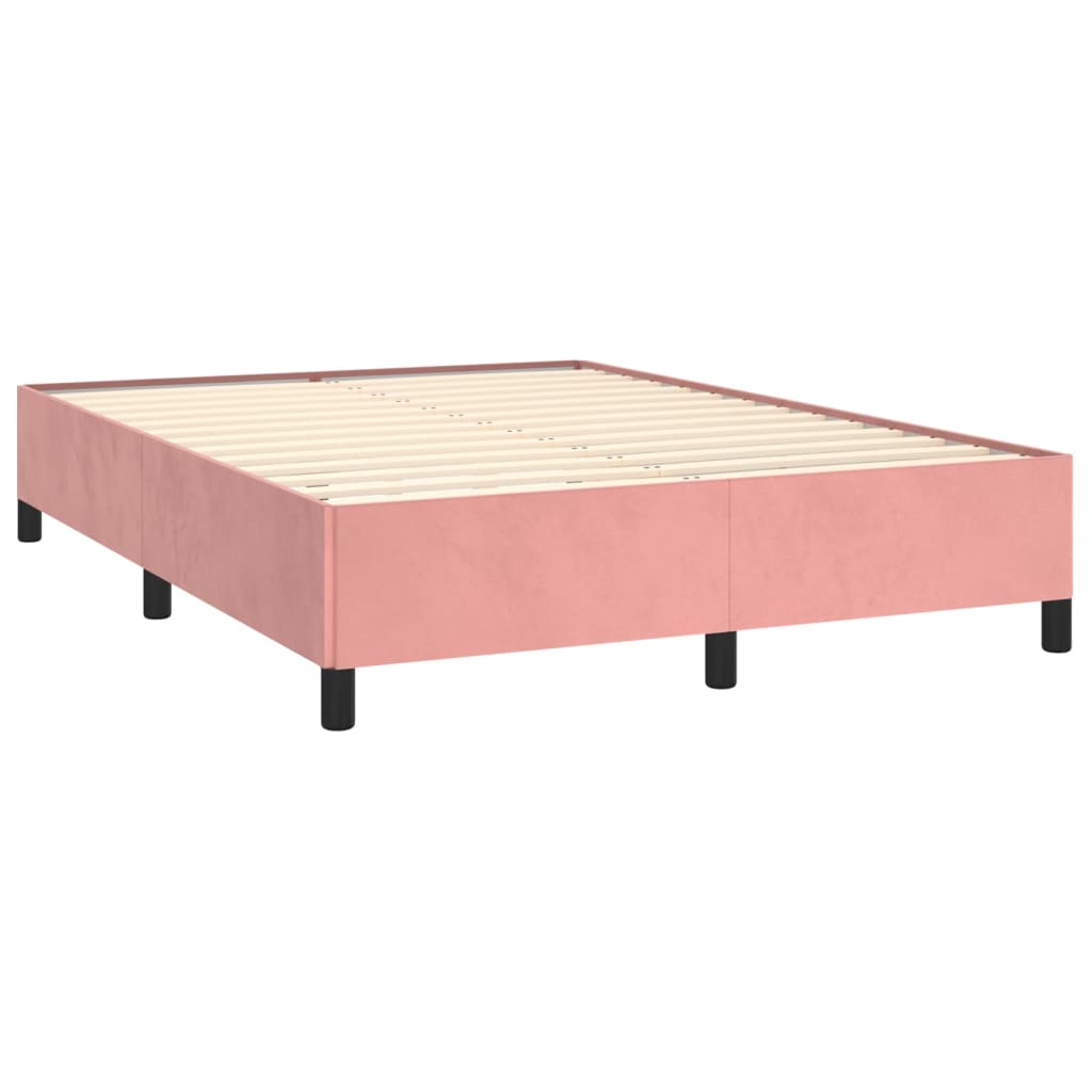sengeramme uden madras 140x190 cm fløjl pink