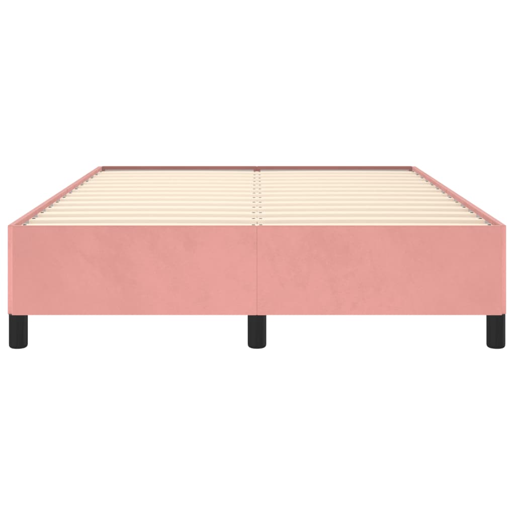 sengeramme uden madras 140x190 cm fløjl pink