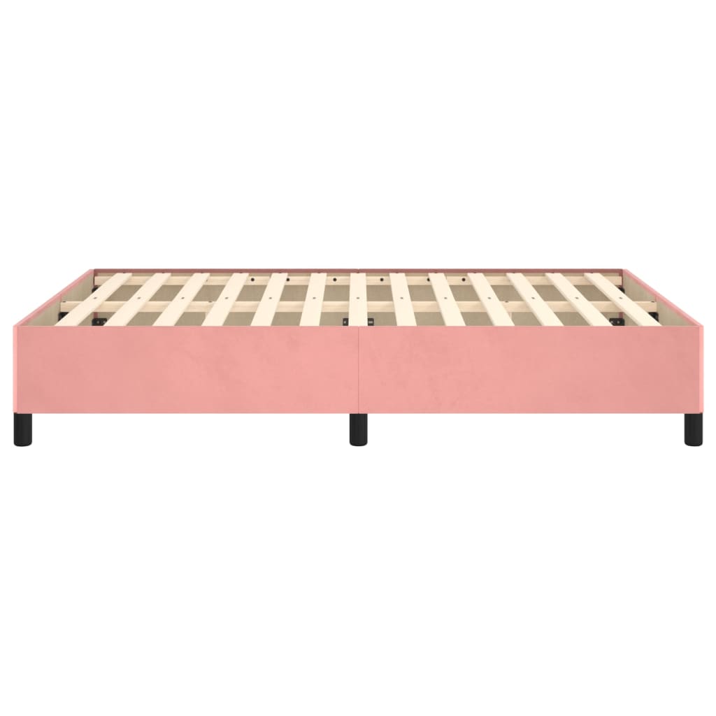 sengeramme uden madras 140x190 cm fløjl pink
