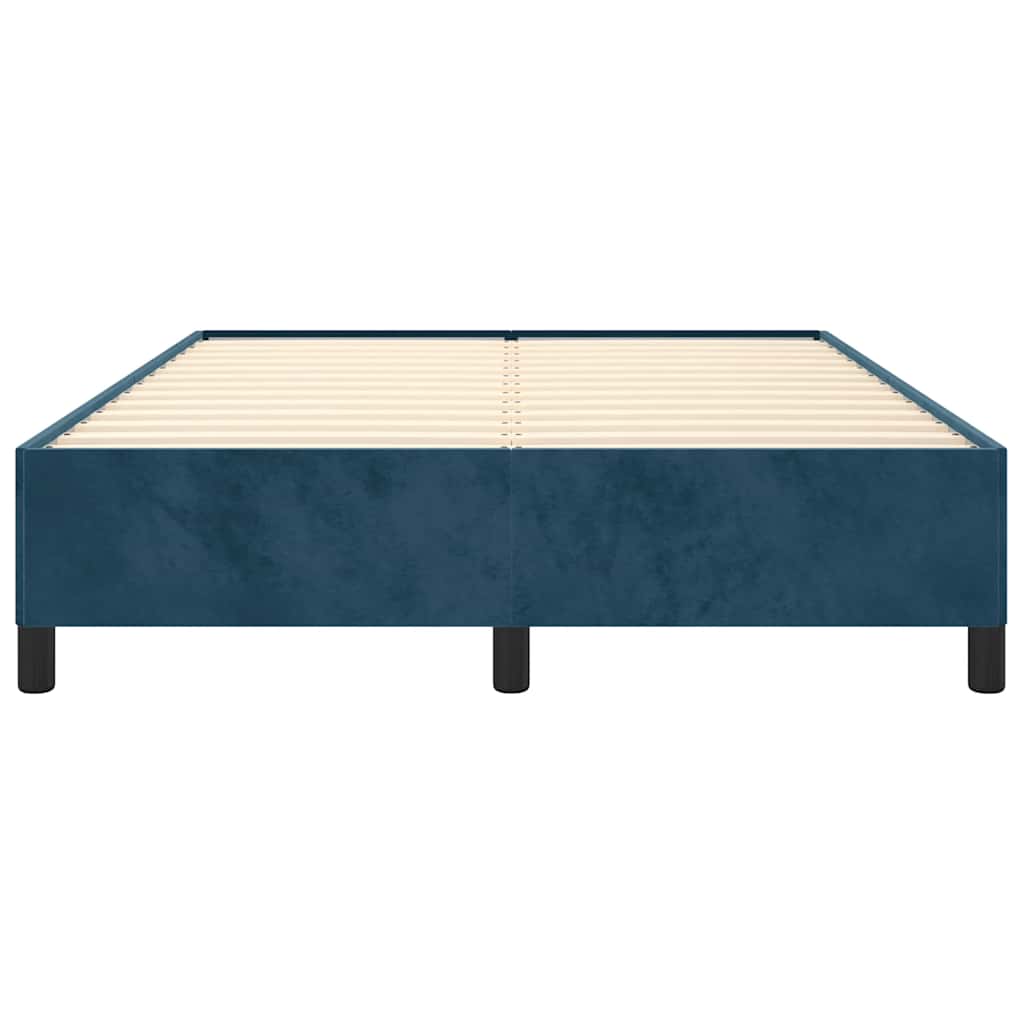 Sengeramme uden madras Mørkeblå 140x200 cm Fløjl