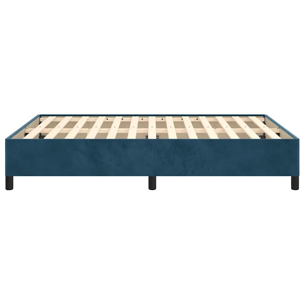 Sengeramme uden madras Mørkeblå 140x200 cm Fløjl