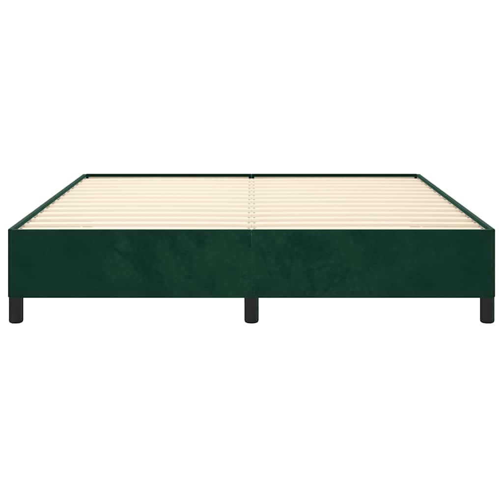 Sengeramme uden madras Mørkegrøn 180x200 cm Fløjl