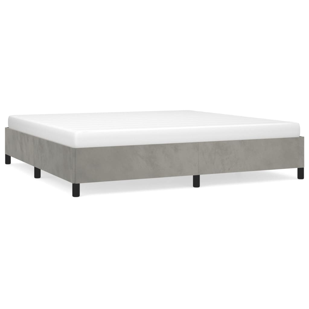 Sengeramme uden madras Lysegrå 200x200 cm Fløjl