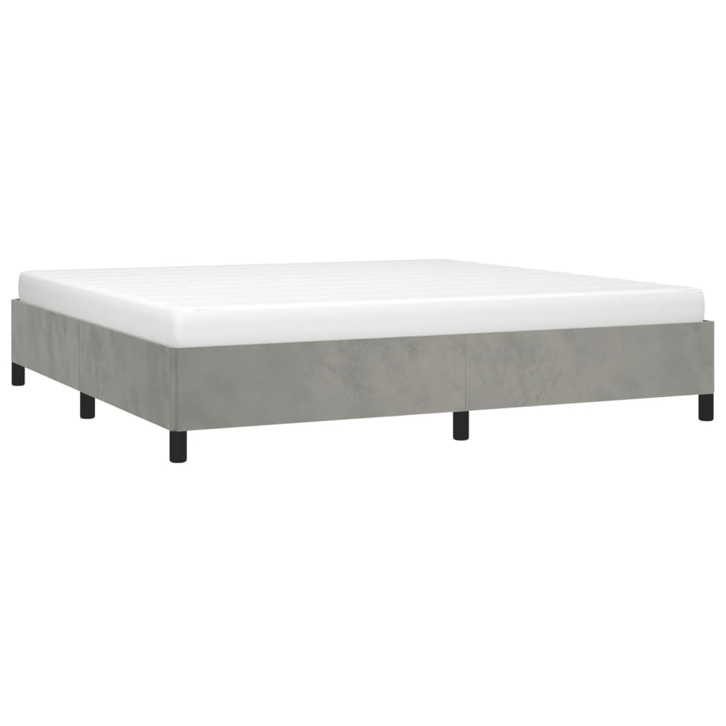 Sengeramme uden madras Lysegrå 200x200 cm Fløjl