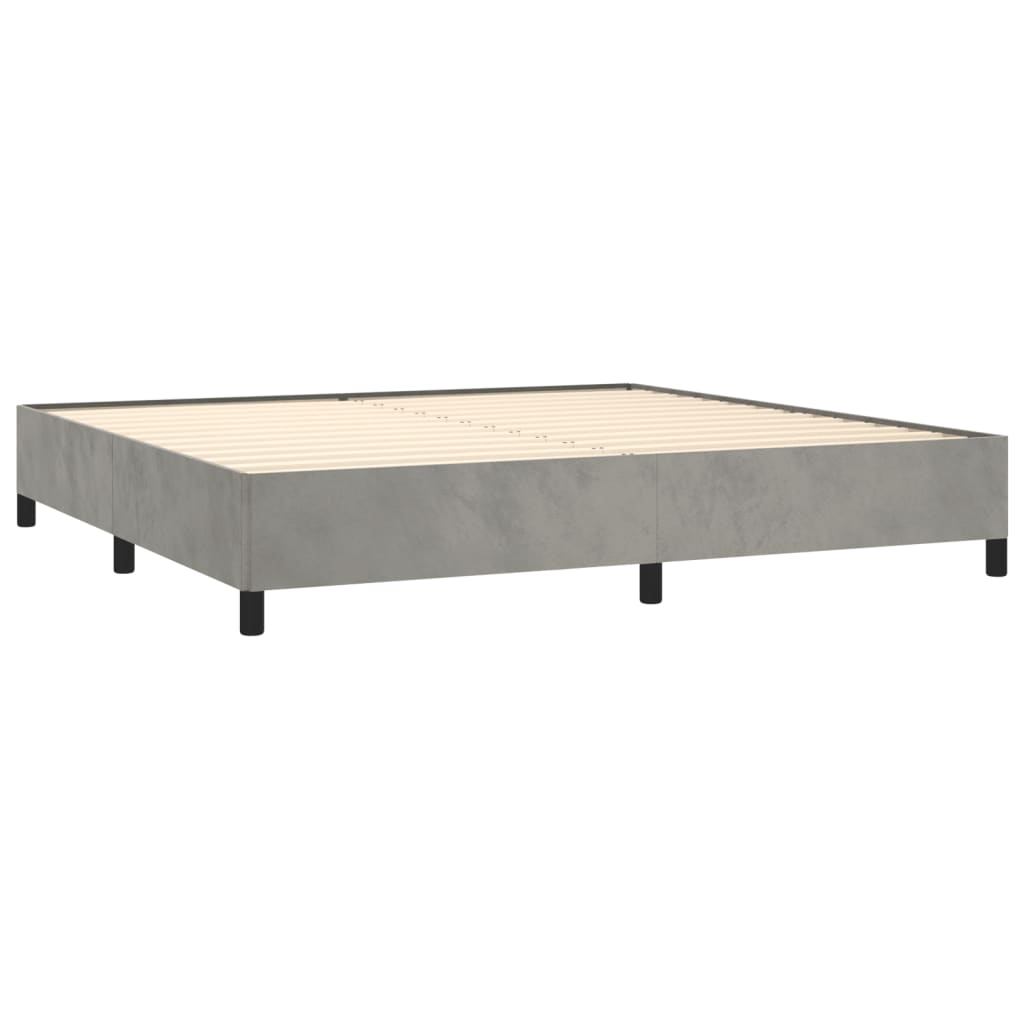 Sengeramme uden madras Lysegrå 200x200 cm Fløjl