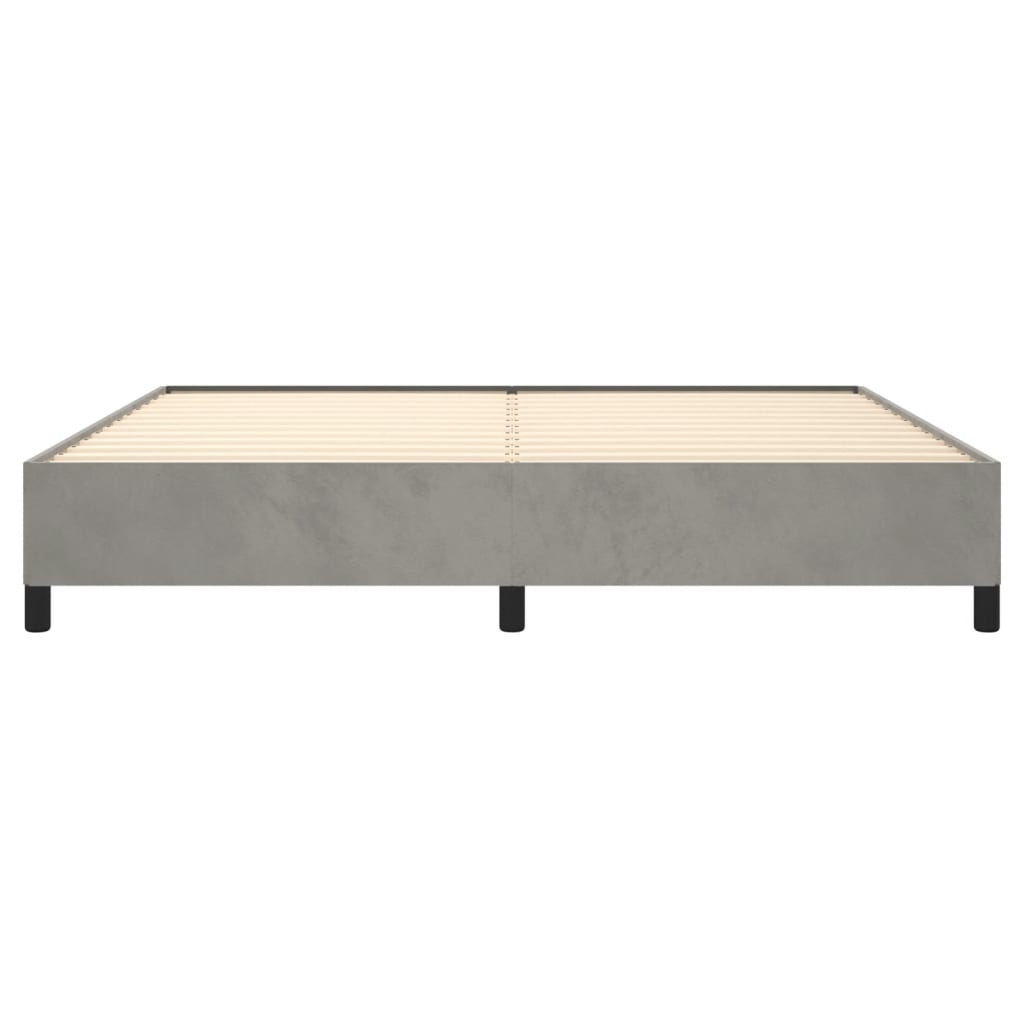 Sengeramme uden madras Lysegrå 200x200 cm Fløjl
