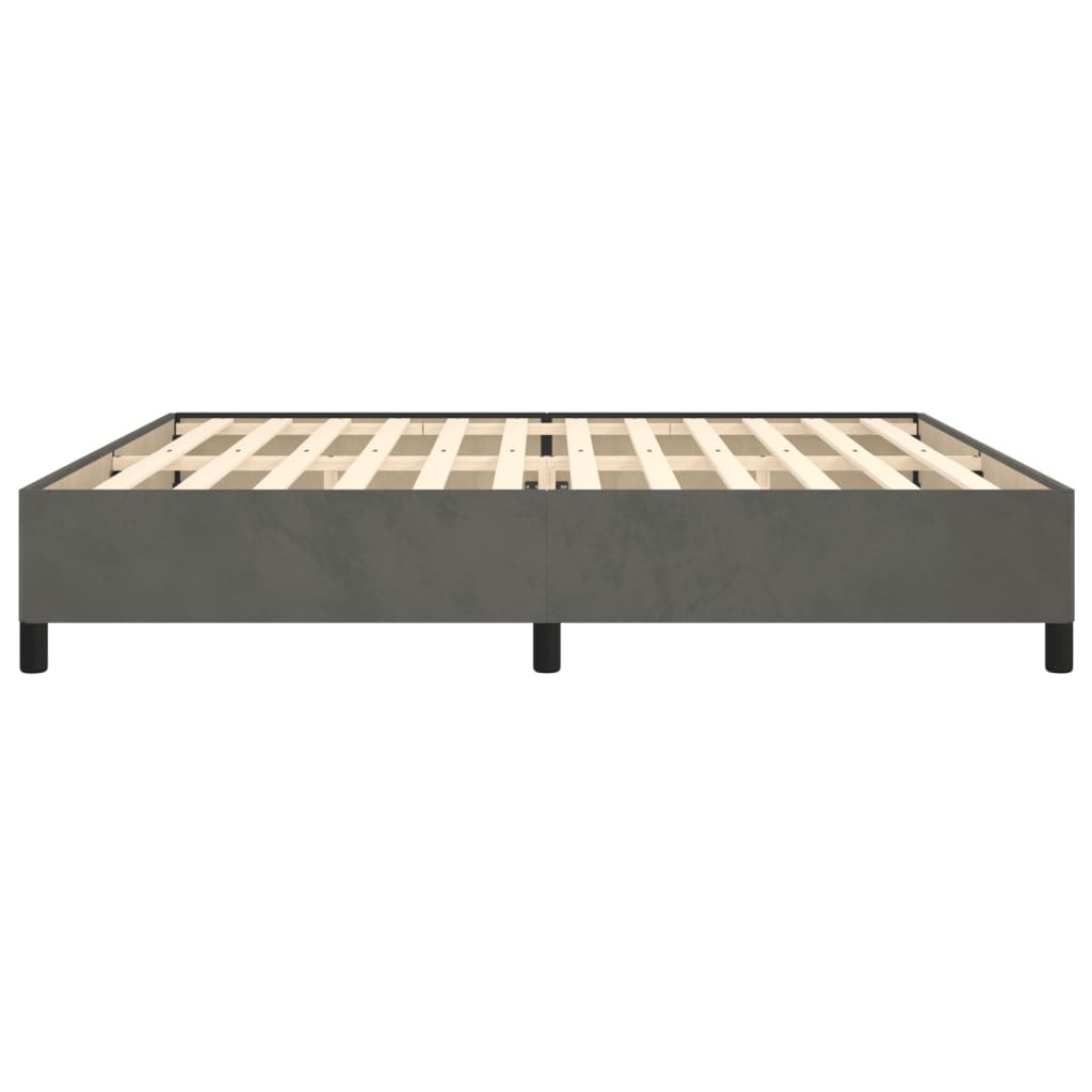 Sengeramme uden madras Mørkegrå 200x200 cm Fløjl