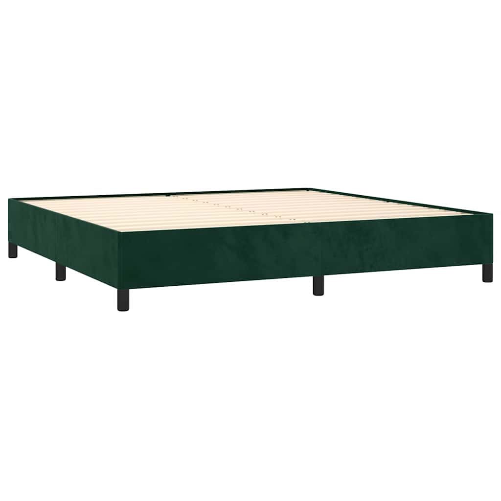 Sengeramme uden madras Mørkegrøn 200x200 cm Fløjl