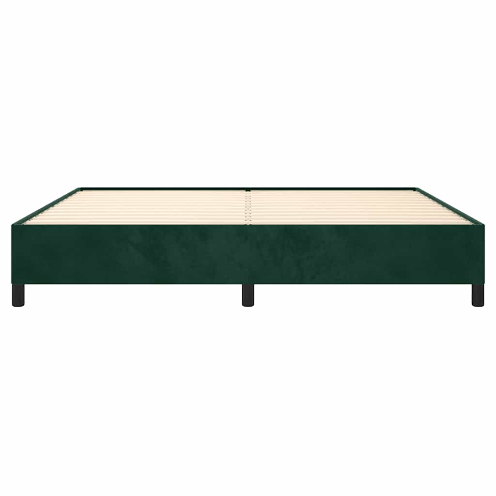 Sengeramme uden madras Mørkegrøn 200x200 cm Fløjl