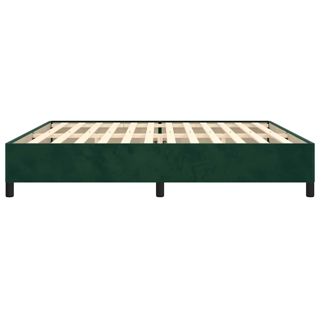 Sengeramme uden madras Mørkegrøn 200x200 cm Fløjl