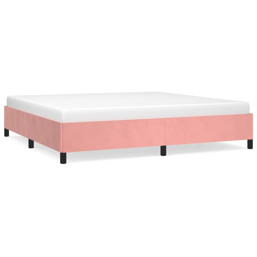 sengeramme uden madras 200x200 cm fløjl pink